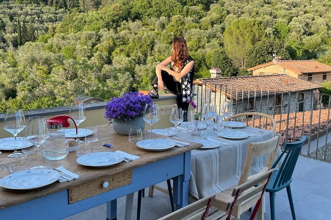 Cooking Class and Lunch at a Tuscan Farmhouse with Local Market Tour from Florence - Sitting down to a four-course Tuscan lunch