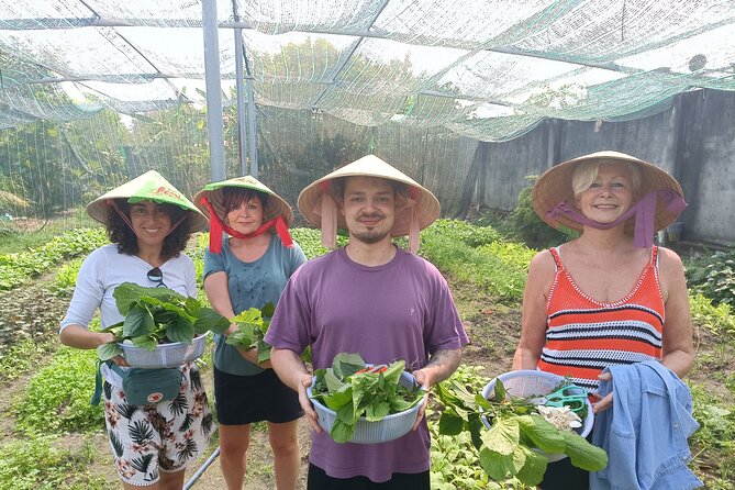 Exploring organic farm & Vietnamese Culinary with Master chef - Picking vegetables, herbs, and mushrooms