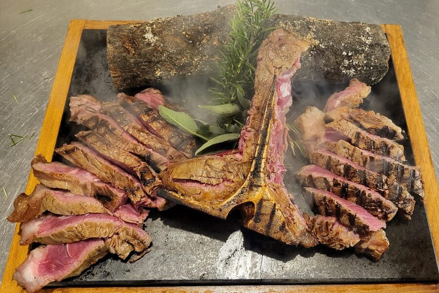 Fiorentina Steak Communal dinner @ ancient Tuscan farmhouse! - Sunset aperitivo on the terrace