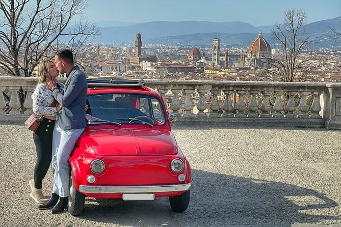 Florence Vintage Fiat 500 Tour with Wine Tasting at Farm - San Miniato al Monte, Florence from above