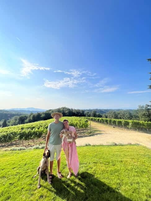 From Florence: Cooking Experience at hilltop farm in Tuscany - Walking through vines, olive trees, and garden plots