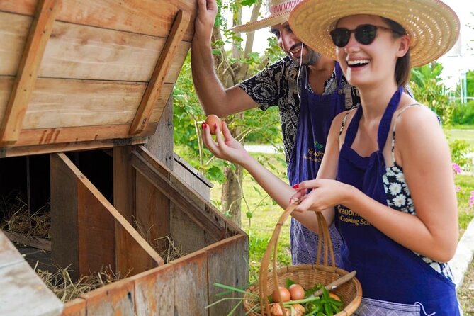 Full-Day Thai Cooking Class with Grandma - Market and Farm Tour - Your own station in an open-air kitchen