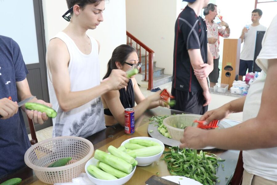 Hanoi: Village Farm Tour and Cooking Class with Lunch - Tea, fruit, and a village walk