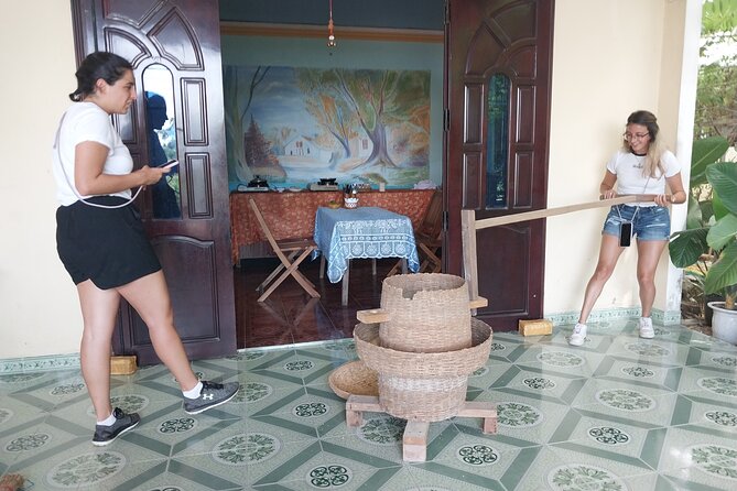 Hoi An Home Hosted Meal in Rice Farmer Home - Making rice pancakes for dinner