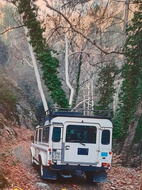 Jeep safari in French, English to Akamas, Gorge, Donkey Farm - Sea caves, arches, and the wildlife story