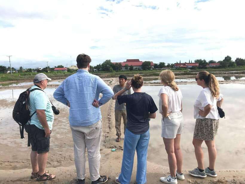 Kampot Pepper Farm Tour: Salt Fields, La Plantation & Cave - Reading the salt fields before the sun gets too high