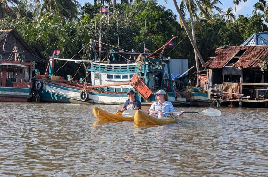 Kampot's Countryside & Kayak Tour, Pepper Farm include Lunch - Sunset, swimming, and the day’s best finish