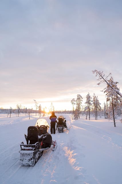 Levi: Husky and Reindeer Farm Visit with Snowmobiling - Warm juice and a useful pause
