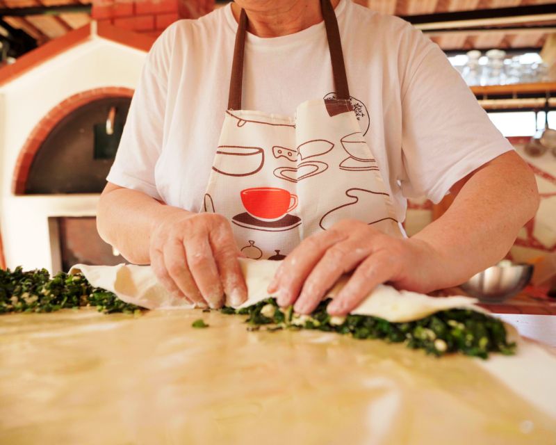 Phyllo Pie Baking Class @ Lefkada Micro Farm - Rolling the dough by hand