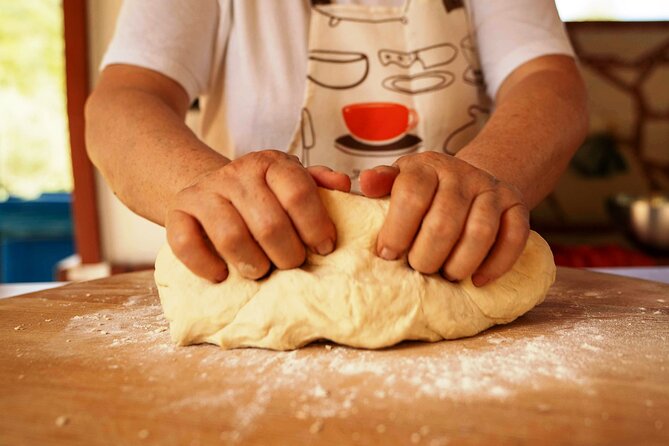 Phyllo Pies Baking Class @ Lefkada Micro Farm - Kneading and stretching phyllo dough