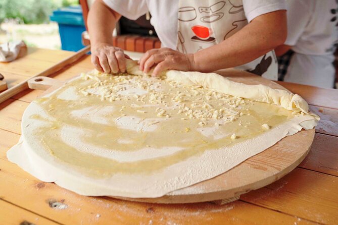 Phyllo Pies Baking Class @ Lefkada Micro Farm - Sitting down for the meal