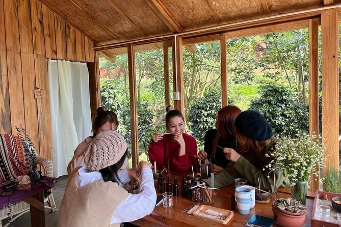 Scented Candle Workshop in Twin Beans Farm Da Lat - Starting in the herb garden