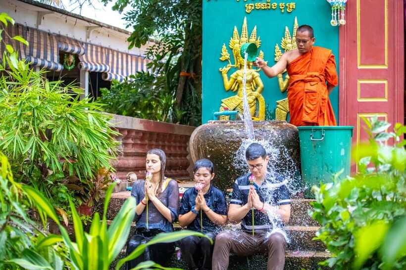 Siem Reap: Khmer Water Blessing by Monk and Lotus Farm Visit - From a royal shrine to a monk’s blessing