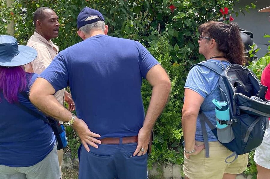 Taste of Jamaica Farm & Food Tour - Walking through the labeled herbal garden