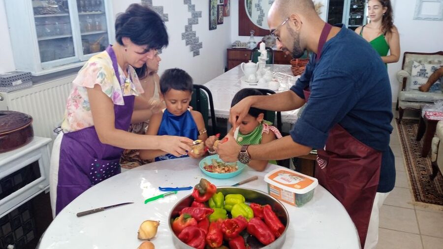 Thessaloniki:Greek Cooking Class and Meal at a Farm A - A Greek welcome before the cooking begins