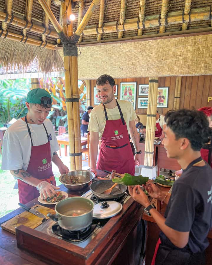 Ubud: Organic Farm Harvest, Bali Cooking Class by Pemulan - The meal at the end is part of the lesson